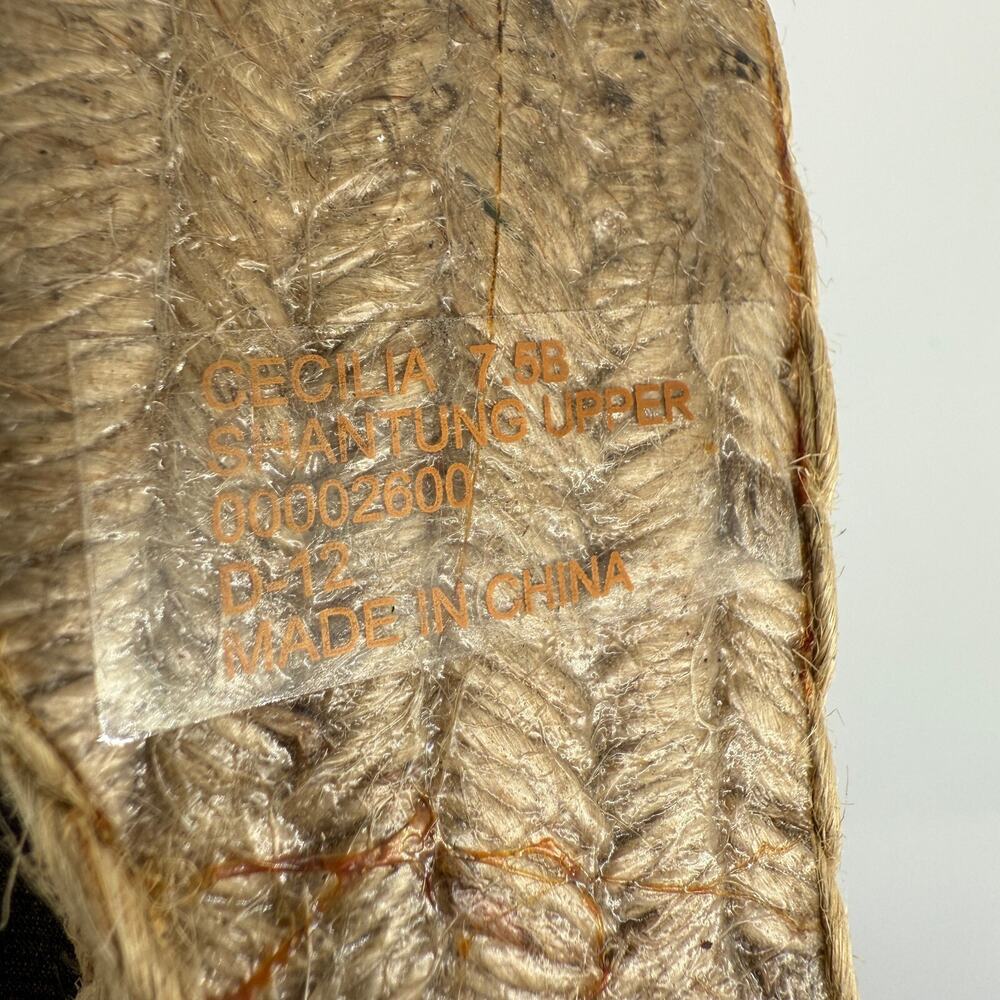 Ralph Lauren Women’s Pumps 7.5 Brown Espadrille Wedge Heel Peep Toe Summer Retro - Picture 8 of 12